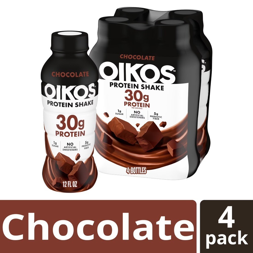 Protein Shake, Shelf Stable, Chocolate, 30g Protein, 12 fl oz, 4 Count Bottles