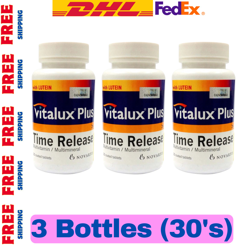 3 X Vitalux Plus Time Release 30’s Multivitamin & Multimineral – FAST Shipping