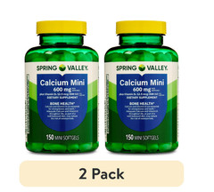 Spring Valley Calcium + Vitamin D3 Mini Softgels, Bone Health Support, 150 Ct,2P