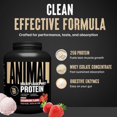 Animal Whey Isolate Protein Powder – Strawberry 4 lbs