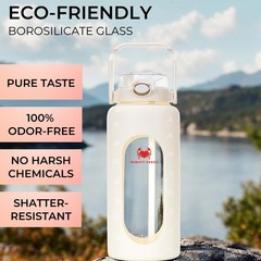 MIGHTY VESSEL 64 Oz Water Bottle with Time Marker & Straw – 64 Ounces, White