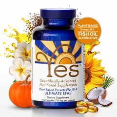 YES Plant Based Omega 3 6 Supplement – Burpless Fish Oil Alternative – DHA,