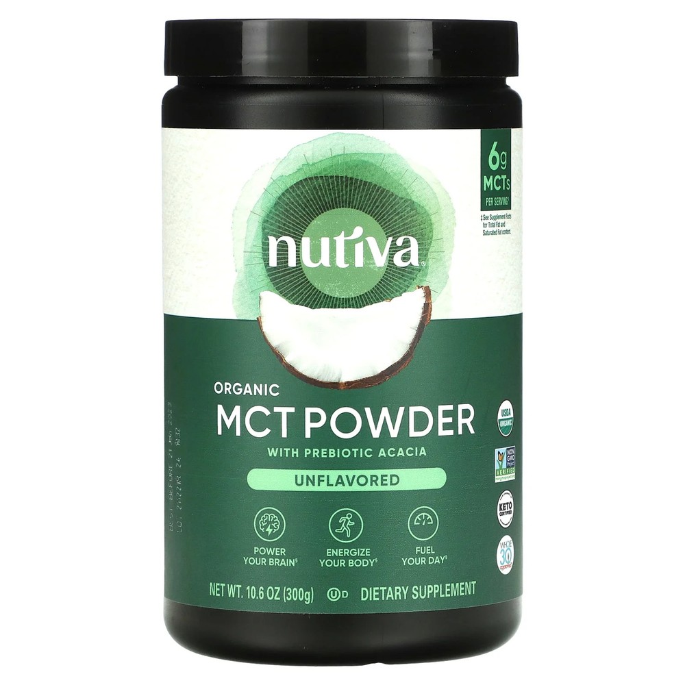 2 X Nutiva, Organic MCT Powder, Unflavored, 10.6 oz (300 g)