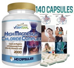 Best Naturals Magnesium Chloride 2000 140 CAPSULES *Nervous System Support*