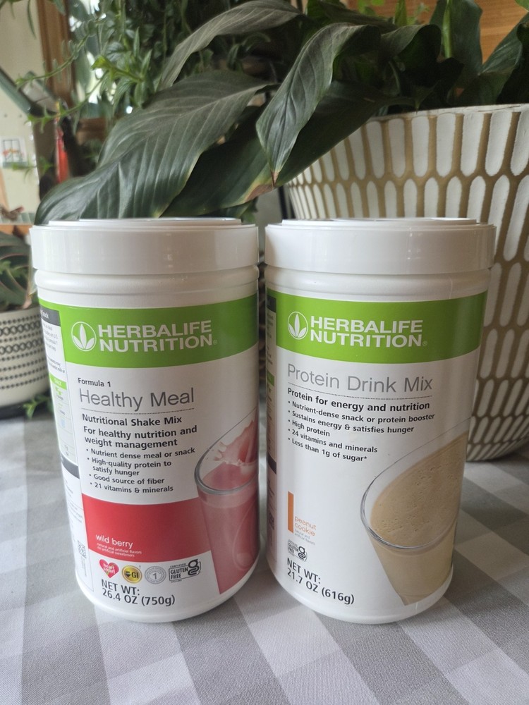 Herbalife Formula 1 Wild Berry Shake Mix & Protien Peanut Cookie Drink Mix
