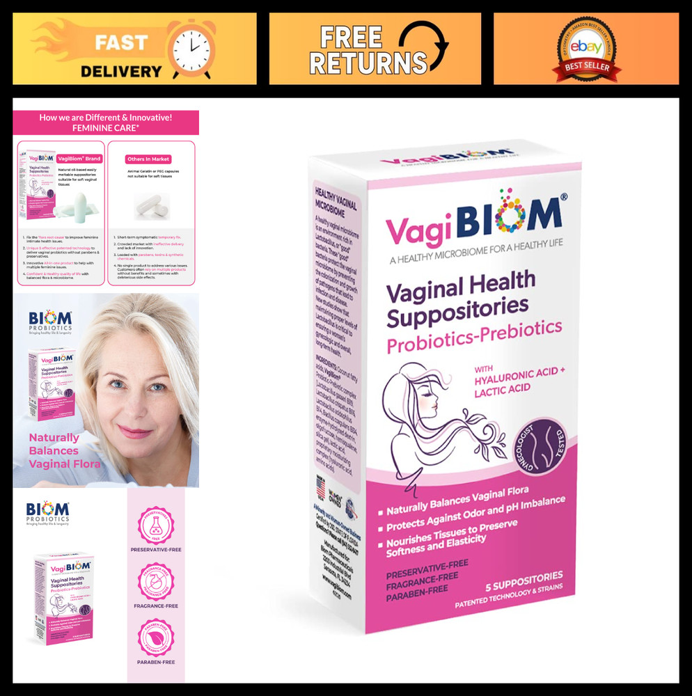 Lactobacillus Suppository for Microbiome Balance & Odor Control, Paraben-Free
