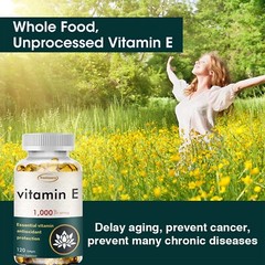 Vitamin E Capsules 1000IU – Anti-Aging, Antioxidant, Skin Care Immune Support