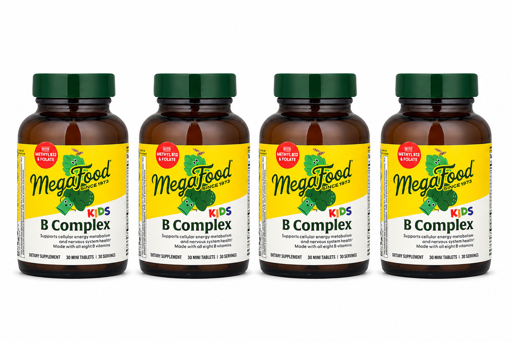 MegaFood Kids B Complex Vitamins Methyl B12 Folate B6 30 Tablets x 4 Bottles NEW