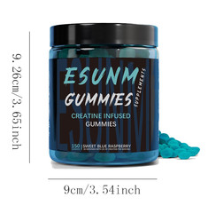 ESUNM Creatine Monohydrate Gummies, Sweet Raspberry, 150 Servings, Sugar-Free