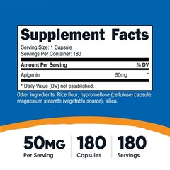 Nutricost Apigenin 50mg, 180 Capsules – Non-GMO, Gluten Free, Vegan