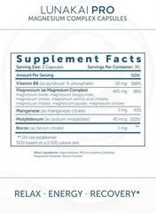 Lunakai Pro 7-in-1 Magnesium Complex for Women & Men 405mg Blend with B6 P-5-P