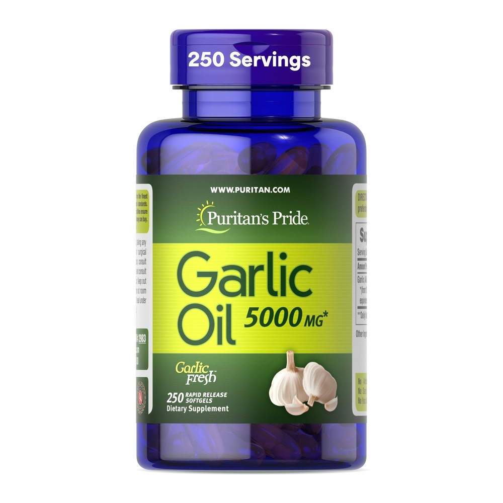 Puritan’s Pride Premium Garlic Fresh 5000mg, 250 Count (Pack of 1), White