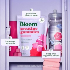 Bloom Creatine Monohydrate Gummies Sugar-Free Enhances Strength Cognitive Health