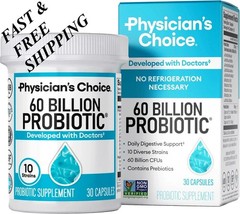 2 BOTTLES- Physician’s Choice 60 Billion Probiotic Dietary Supplement-30Capsules