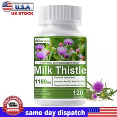Organic Milk Thistle 1150 mg Strength 120 Veggie Caps 80% Silymarin 30:1