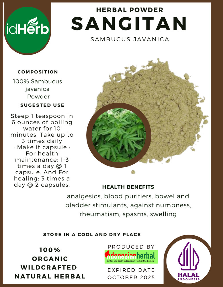 [idHerb] 50-500 gram Powder Chinese Elder Sambucus Javanica Organic WildCrafted