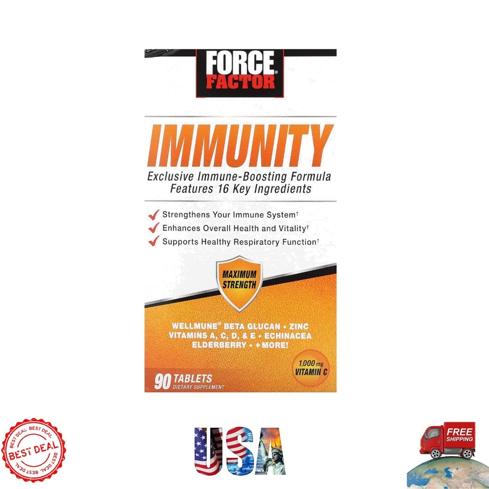 Immune Support Booster – 1000mg Vitamin C, Elderberry & Zinc, 90 Tablets