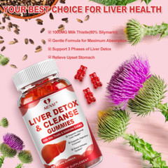 Premium Liver Cleanse Detox & Repair 60 Gummies with Milk Thistle By Menxi