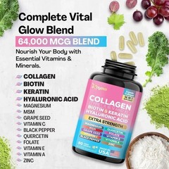 Multi Collagen Peptides CapsulesW/ Type I II III V X Collagen Supplements 90Caps