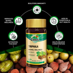 Zandu Triphala Capsule Help to Boost Immunity &Bowel Wellness,Digestion 90N 2 pc