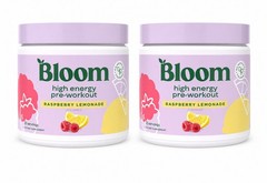 Bloom High Energy Pre-Workout Raspberry Lemonade 7.3oz Lot of 2 NEW 01/2028