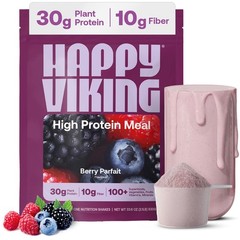 Plant Based Protein Powder 30g Berry Parfait Meal Replacement Happy Viking Shake