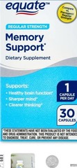 EQUATE MEMORY SUPPORT REGULAR STRENGTH 30 CAPSULES Compare To Prevagen~Exp10/27