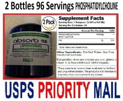 2 Bottles – ABSORB 98 LIPOSOMAL PHOSPHATIDYLCHOLINE “96 SERVINGS” ORGANIC 2026