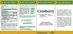 Natures Bounty Cranberry Fruit Concentrate with Vitamin C Softgels 25200mg 60 ct