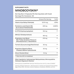MINDBODYSKIN@ Hormonal Acne SupplementDigestive Support, Liver Detoxifiers