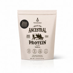 Ancestral Supplements Grass Fed Beef Bone Broth Protein Powder Vanilla 30 Serv