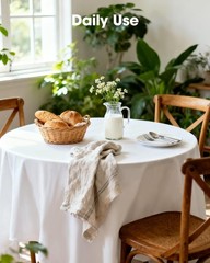 Pureegg Plastic Table Cloth Disposable 6 Pack, 84” Round Table Cloths, Party…