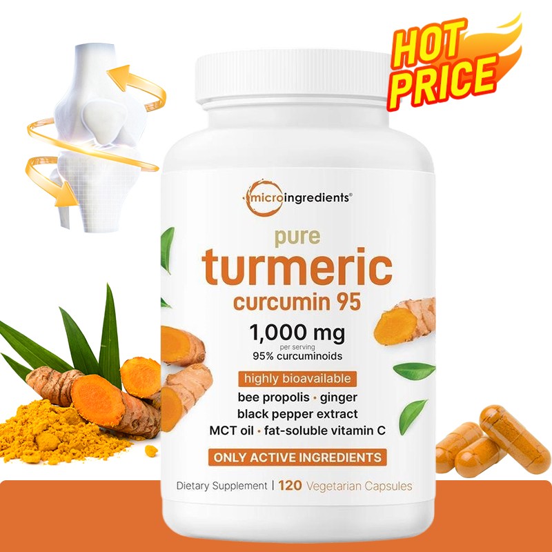 with Curcumin Black Pepper 120 Capsules – Supports Bone and Joint Health