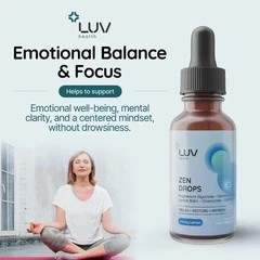 LUV Zen Drops Stress Support with Magnesium Glycinate and Lemon BalM 2 PACK.