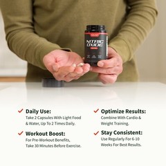 Nitric Oxide Booster Supplement – L-Arginine, L-Citrulline 1500mg – 60 Capsules