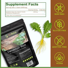 Dandelion Root Powder 10:1 Extract 10x times Stronger Non-Gmo 1 lb