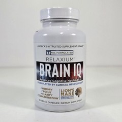 Relaxium Brain IQ Cognitive Support Memory Focus Clarity 60 Capsules