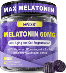 Antioxidant & Brain Support Melatonin 60mg 30mg for 50+ Adults | High Dose Melat