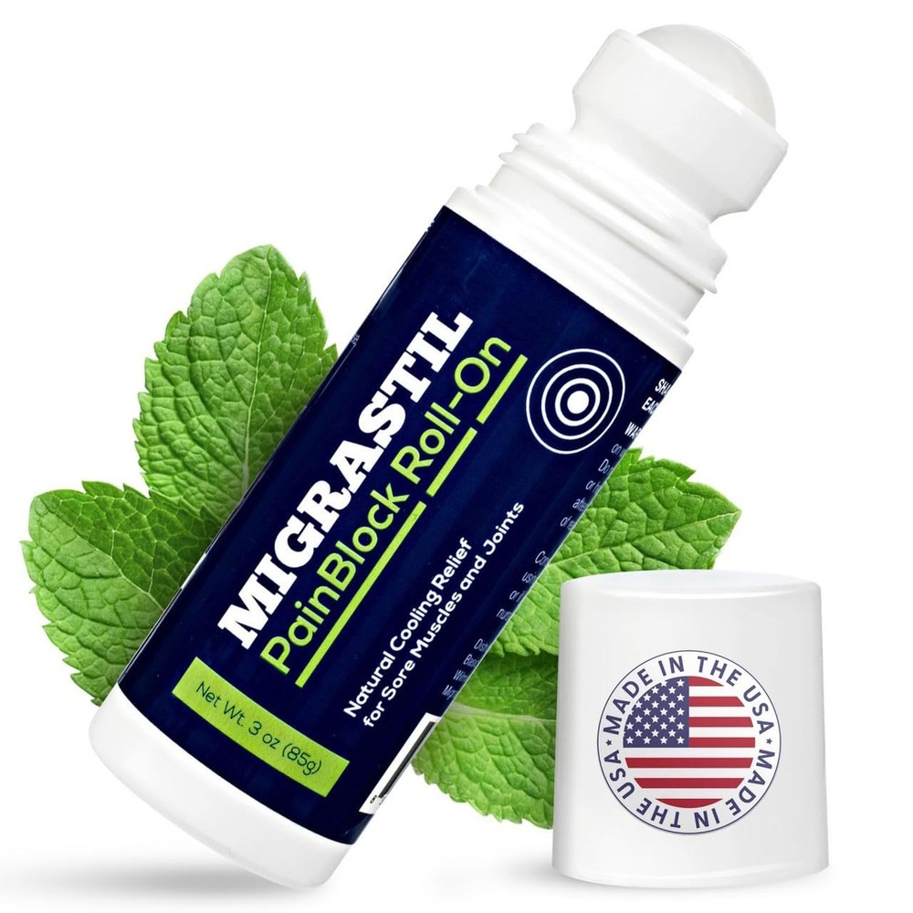 Basic Vigor Migrastil PainBlock Roll-On, 3 oz – Topical Roll-On for Muscle Ac…