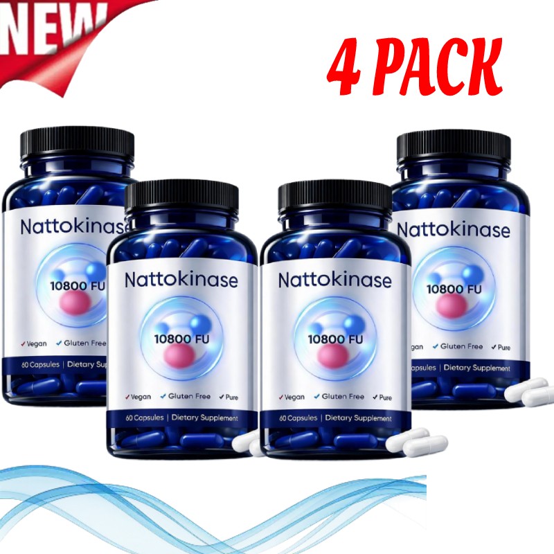 Nattokinase 10800 Supplement FU Per Serving 60 Capsules Expiry 2026 4 Pack