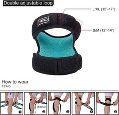 HUEGLO Dual Patella Knee Strap for Pain One Size, Black