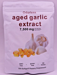 Odorless Garlic 7500mg Per Servings, 300 Softgels | 2 Years Aged Garlic Extra…