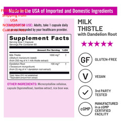 NatureWise Milk Thistle with Dandelion Root – Silymarin 60 Count (Pack of 1)