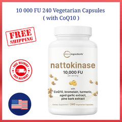 Nattokinase 10,000 FU per Serving (Natural Natto Extract), 240 Vegetarian Capsul