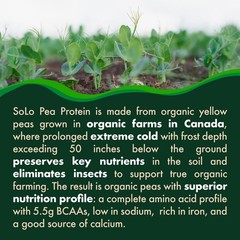 SOLO Organic Pea Protein Isolate, Low in Sodium, Canada Grown Peas, 100% Vega…