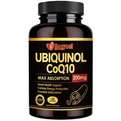 Ubiquinol CoQ10-200mg-Softgels with Vitamin E & Omega 3, High Absorption Coen…