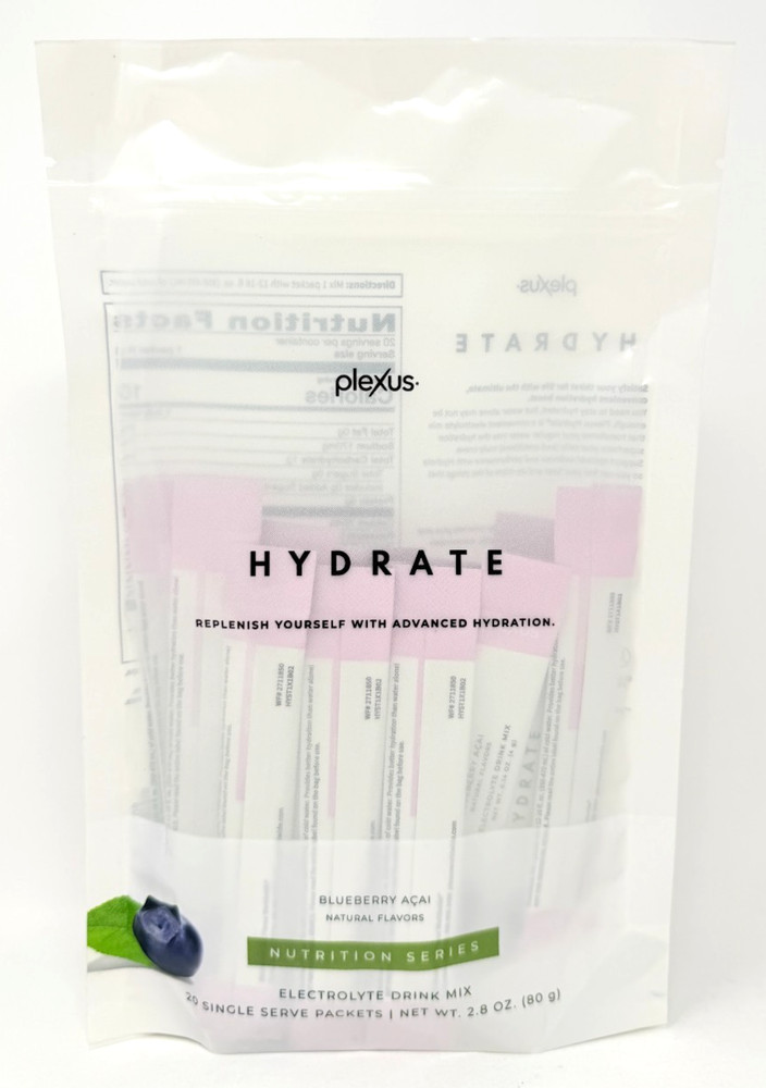 Plexus HYDRATE Electrolyte Hydration Drink Mix 20 Packets BLUEBERRY ACAI