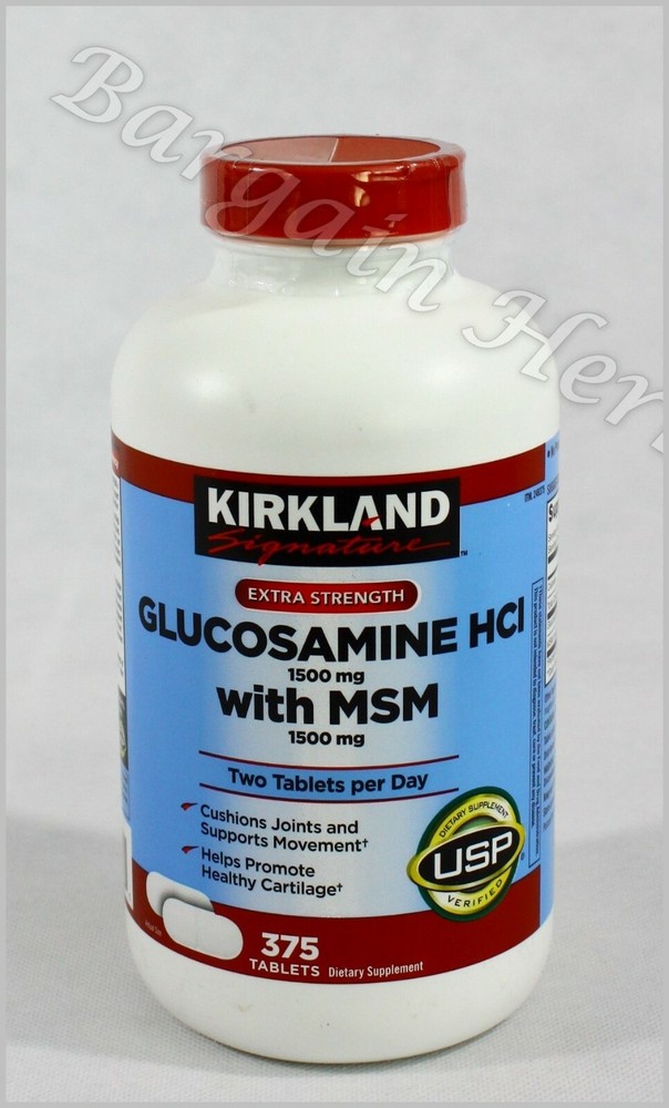 Kirkland Extra Strength Glucosamine HCI 1500mg with MSM 375 Tablets Exp:06/2025