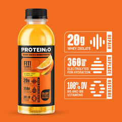 Protein2o Protein Isolate Hydration Drink, Orange Mango, 16.9 oz Pack of 4