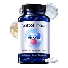 1 PACK Nattokinase 10800 FU Organic Vegan Dietary Supplement 60 Capsules